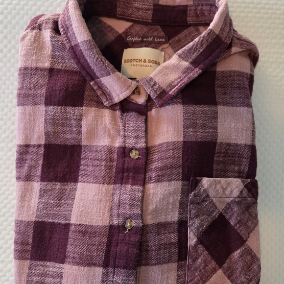 Scotch & Soda Purple Plaid Shirt - Picture 6 of 8